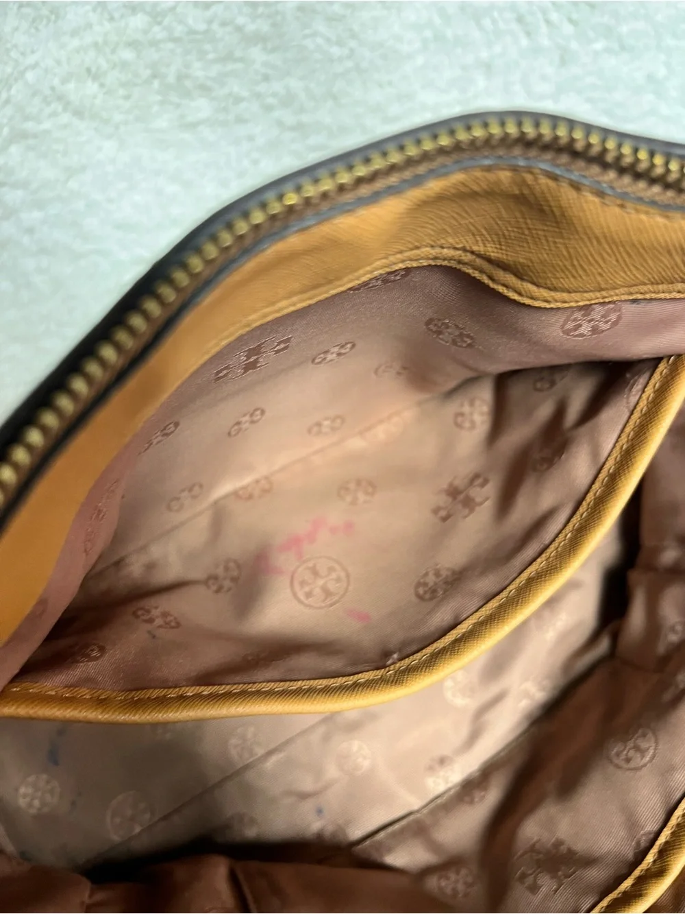 Tory Burch Cognac Leather Zip-Top Tote